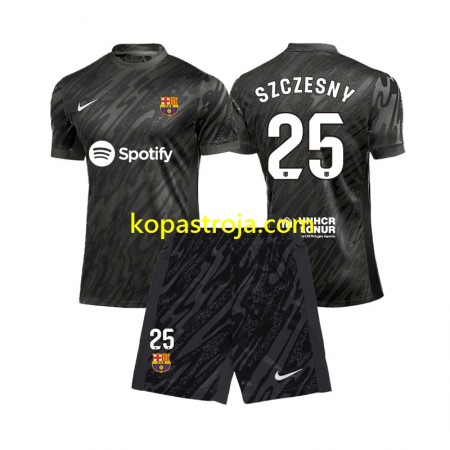 Billiga Fotbollströjor FC Barcelona Wojciech Szczesny 25 Målvakt Barn Borta tröja 2024/25 Kortärmad